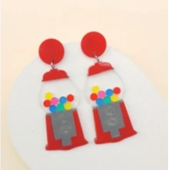 Vitalfinds Jewelry - Large Acrylic Gum Machine Earrings
